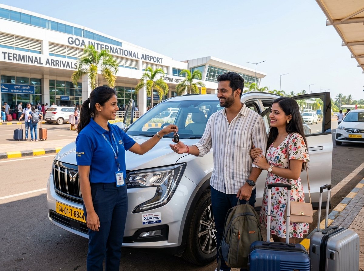 Goa Airport car rental terminal handover